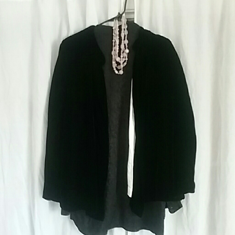 Black silk velvet coat